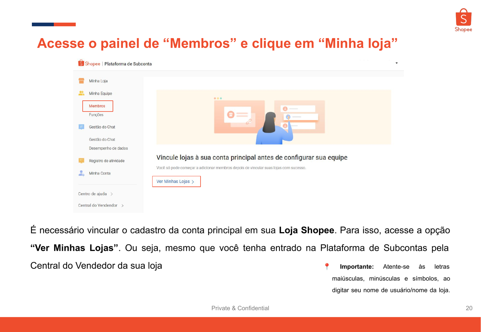 Menu Minha Loja e Ver Minhas Lojas da Shopee
