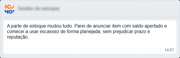 Cliente sobre controle de estoque