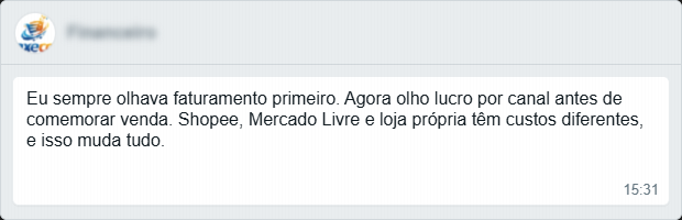 Cliente sobre olhar lucro por canal e rentabilidade