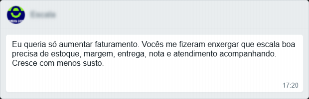 Cliente sobre escalar faturamento com controle