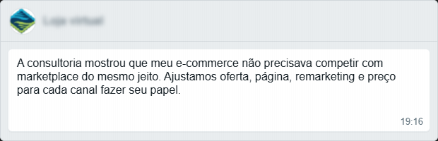 Cliente sobre e-commerce próprio